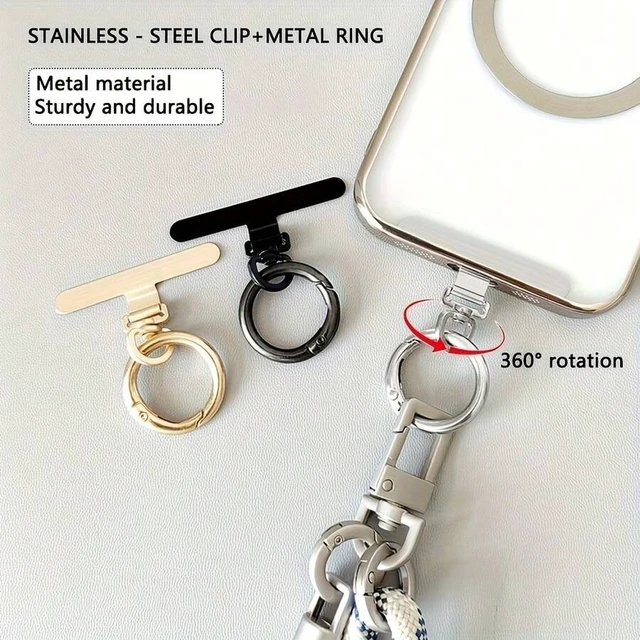 Alt view image 3 of 7 - Bks Rotatable Metal Phone Clip, Ultra-Thin Fixing Pad for Lanyard, Universal Smartphone Holder Stand, Durable Decorative Accessory