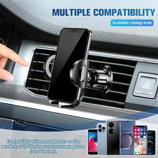 Alt view image 4 of 6 - Bks Car Phone Holder 360 Rotatable Vent Mount with Metal Hook Clip Universal for Most Smartphones