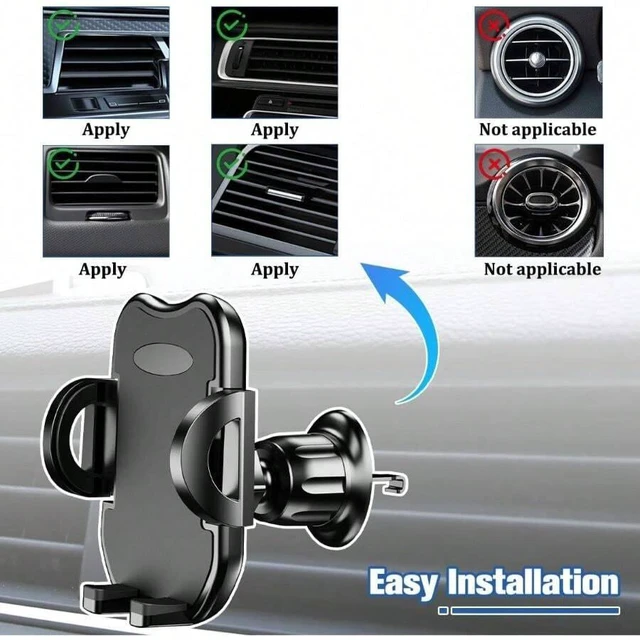 Alt view image 5 of 6 - Bks Car Phone Holder 360 Rotatable Vent Mount with Metal Hook Clip Universal for Most Smartphones
