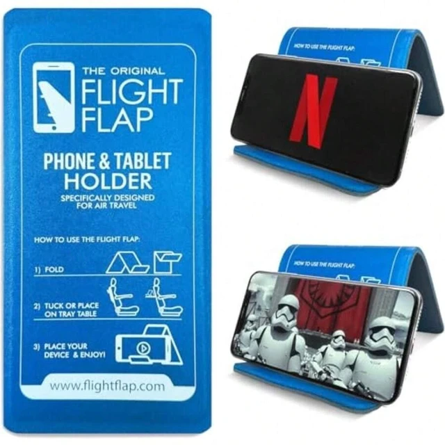 Main image of Bks Flexible Airplane Phone Holder Folding Cellphone Stand For Desk Bed Office Treadmill - Plane Essentials Blue