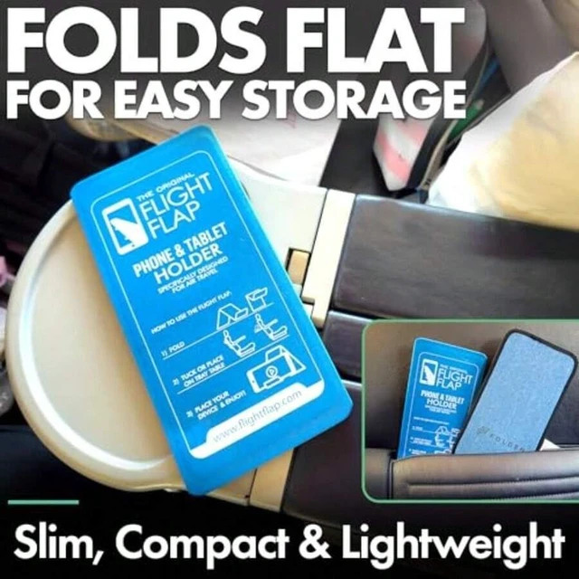Alt view image 5 of 7 - Bks Flexible Airplane Phone Holder Folding Cellphone Stand For Desk Bed Office Treadmill - Plane Essentials Blue