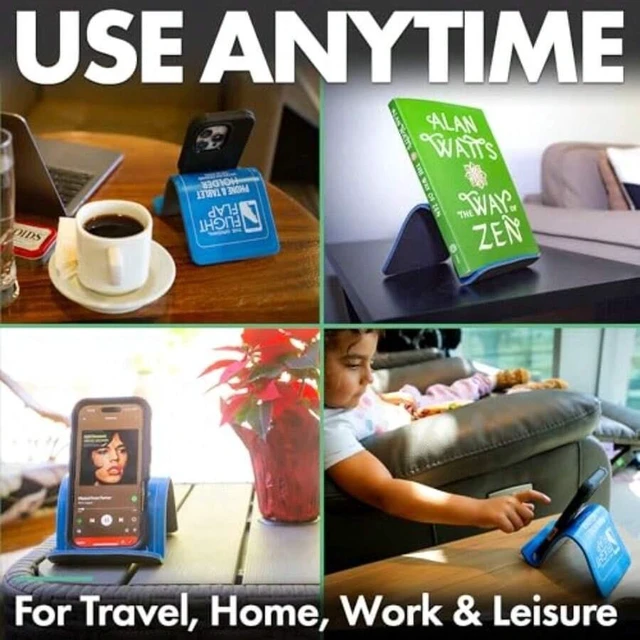 Alt view image 7 of 7 - Bks Flexible Airplane Phone Holder Folding Cellphone Stand For Desk Bed Office Treadmill - Plane Essentials Blue