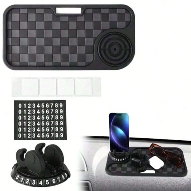 Alt view image 3 of 7 - Bks Multifunctional Car Anti-Slip Phone Holder Mat 360 Rotatable Dashboard Stand Non Slip Pad for Mobile Cell Phones