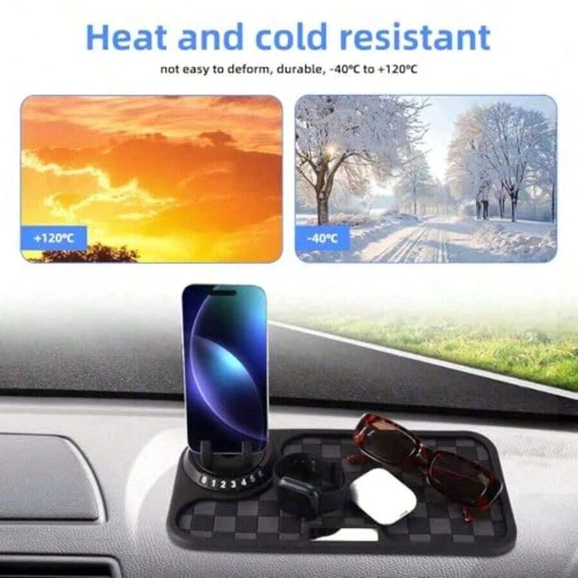 Alt view image 5 of 7 - Bks Multifunctional Car Anti-Slip Phone Holder Mat 360 Rotatable Dashboard Stand Non Slip Pad for Mobile Cell Phones