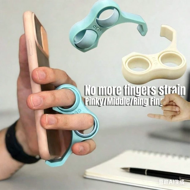 Alt view image 5 of 7 - Bks Minimalist Special-Shaped Phone Stand 2 Holders Finger Grip Reduce Pressure Compact Design Simple Accessories High-Quality Support For Gamers Texting