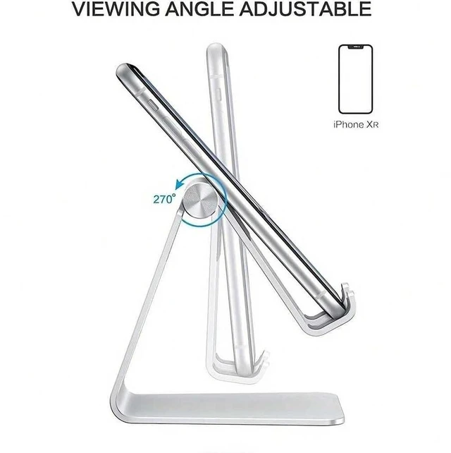 Alt view image 7 of 7 - Bks Foldable Phone Stand With Clip Holder - Adjustable Desktop Cradle Dock For iPhone Samsung Switch All Phones