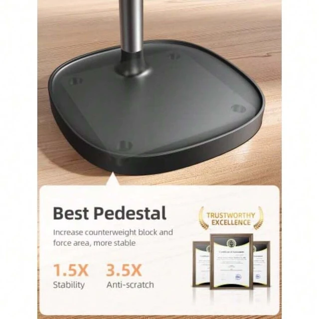 Alt view image 6 of 7 - Bks Adjustable Cell Phone Stand Desktop Holder Ergonomic Angle Height Fit iPhone Android Tablet Case 4-10 Inch Black