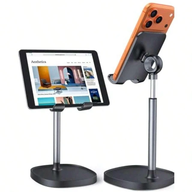 Main image of Bks Adjustable Phone Stand For Desk 4-10 Inch Tablet Holder Ergonomic Angle Height Fit Box Case Office Gaming Video Recording