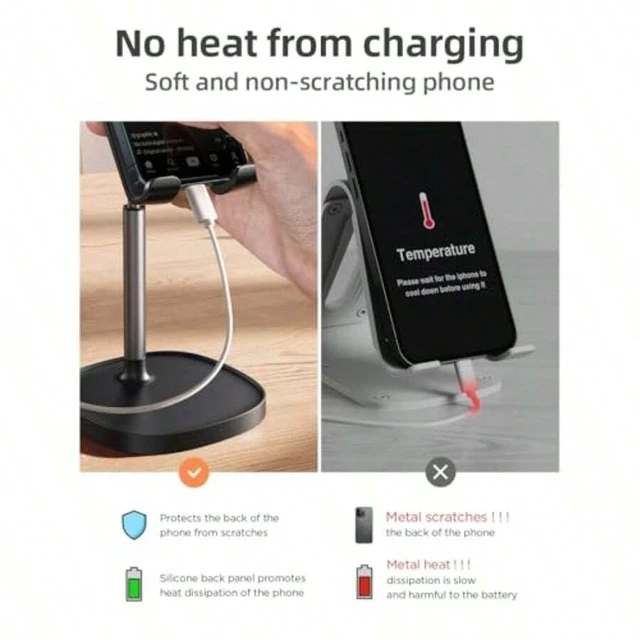 Alt view image 6 of 7 - Bks Adjustable Phone Stand For Desk 4-10 Inch Tablet Holder Ergonomic Angle Height Fit Box Case Office Gaming Video Recording