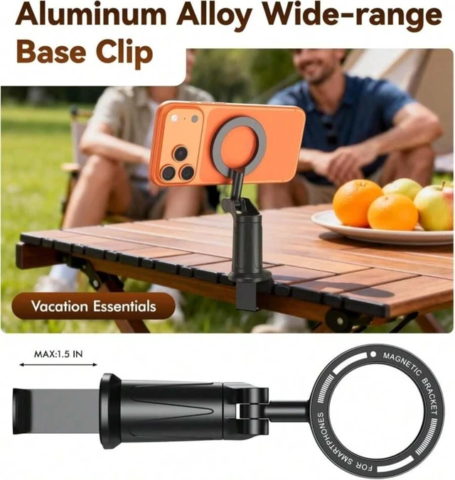 Alt view image 3 of 7 - Bks Adjustable Handlebar Phone Stand Rotating Bracket Fioenna Airplane Travel Essentials Phone Holder For Magsafe Universal 360 Degree Rotation Airplane Gadgets Phone Mount For Flight Europe Vacation