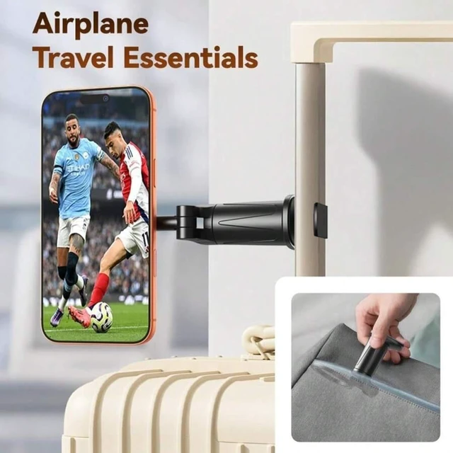 Alt view image 6 of 7 - Bks Adjustable Handlebar Phone Stand Rotating Bracket Fioenna Airplane Travel Essentials Phone Holder For Magsafe Universal 360 Degree Rotation Airplane Gadgets Phone Mount For Flight Europe Vacation