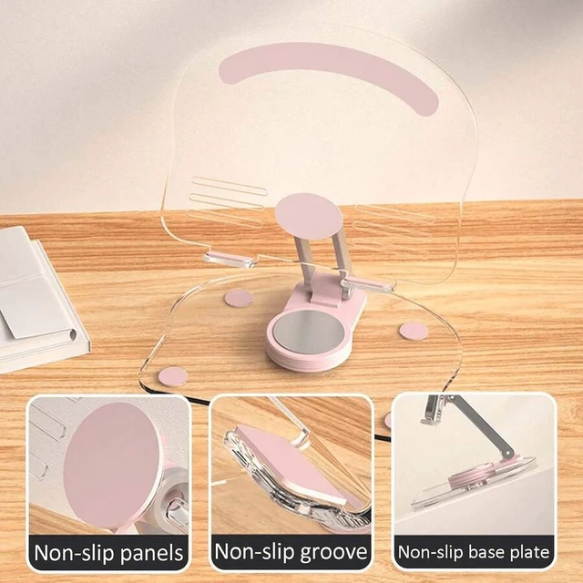 Alt view image 3 of 6 - Bks 360 Degree Rotating Mobile Tablet Stand, Adjustable Foldable Desktop Holder Base, Multi-Angle Non-Slip Silicone Base, Portable for Android Phone