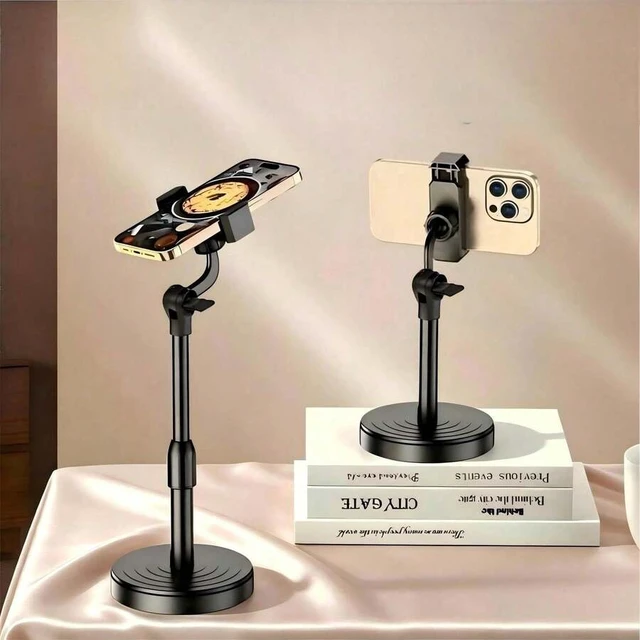 Alt view image 2 of 7 - Bks Adjustable Rotating Waterproof ABS Desktop Tripod Phone Stand for Video Watching Live Streaming Hands-Free Support Gift