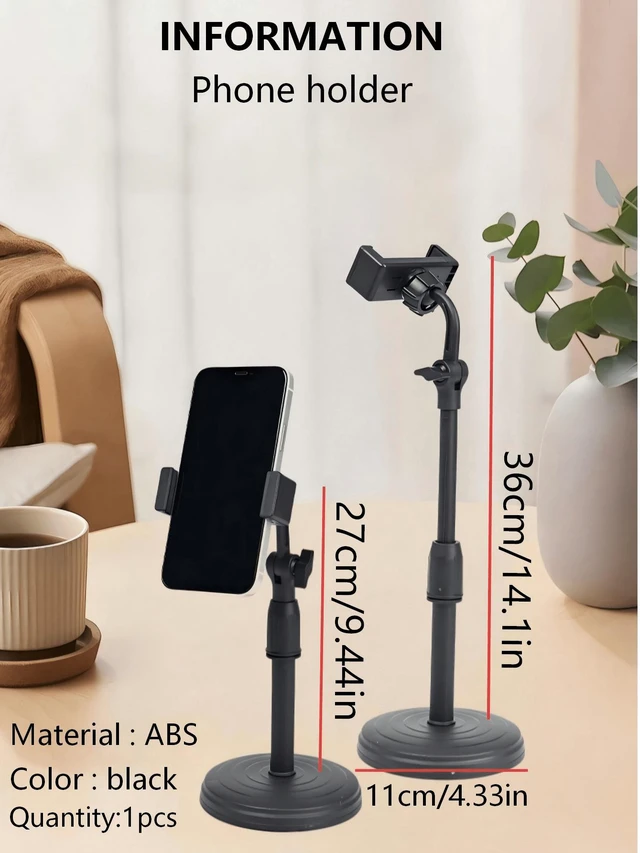 Main image of Bks Adjustable Rotating Waterproof ABS Desktop Tripod Phone Stand for Video Watching Live Streaming Hands-Free Support Gift