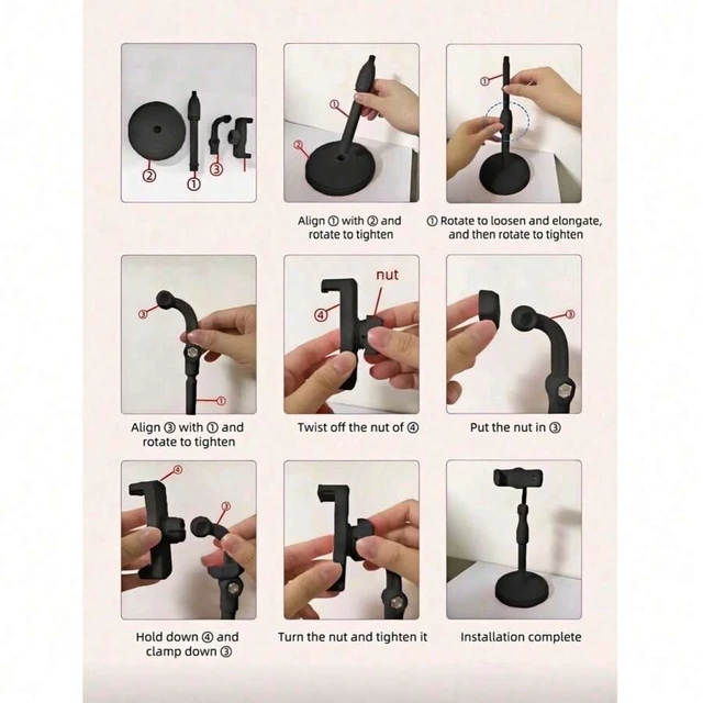 Alt view image 4 of 7 - Bks Adjustable Rotating Waterproof ABS Desktop Tripod Phone Stand for Video Watching Live Streaming Hands-Free Support Gift