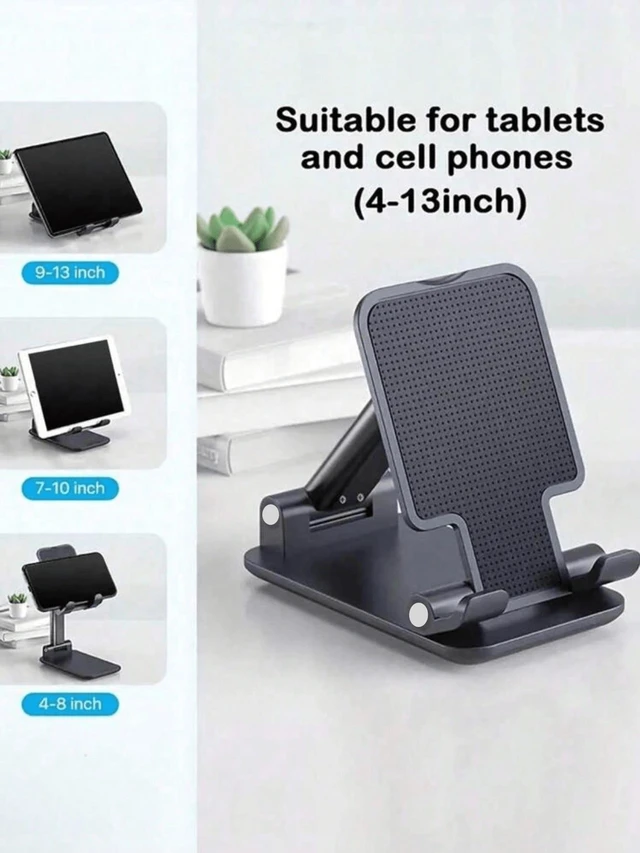 Alt view image 2 of 7 - Bks 360 Rotatable Foldable Phone Stand Adjustable Desktop Holder Base Compatible With iPhone Android Galaxy Samsung Switch All Smartphones