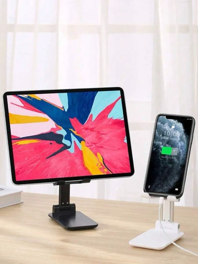 Alt view image 3 of 7 - Bks 360 Rotatable Foldable Phone Stand Adjustable Desktop Holder Base Compatible With iPhone Android Galaxy Samsung Switch All Smartphones