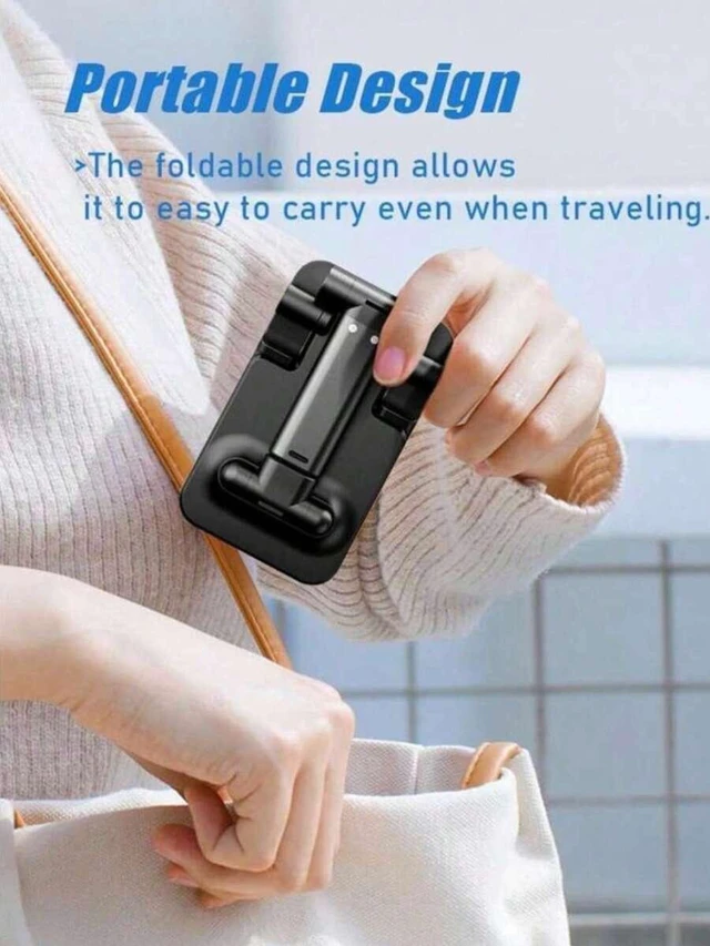 Alt view image 4 of 7 - Bks 360 Rotatable Foldable Phone Stand Adjustable Desktop Holder Base Compatible With iPhone Android Galaxy Samsung Switch All Smartphones