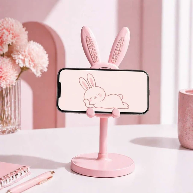 Alt view image 2 of 7 - Bks Bunny Phone Stand Adjustable Holder For Desk Tablet Use Cute Design