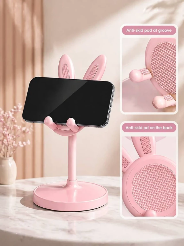 Alt view image 4 of 7 - Bks Bunny Phone Stand Adjustable Holder For Desk Tablet Use Cute Design