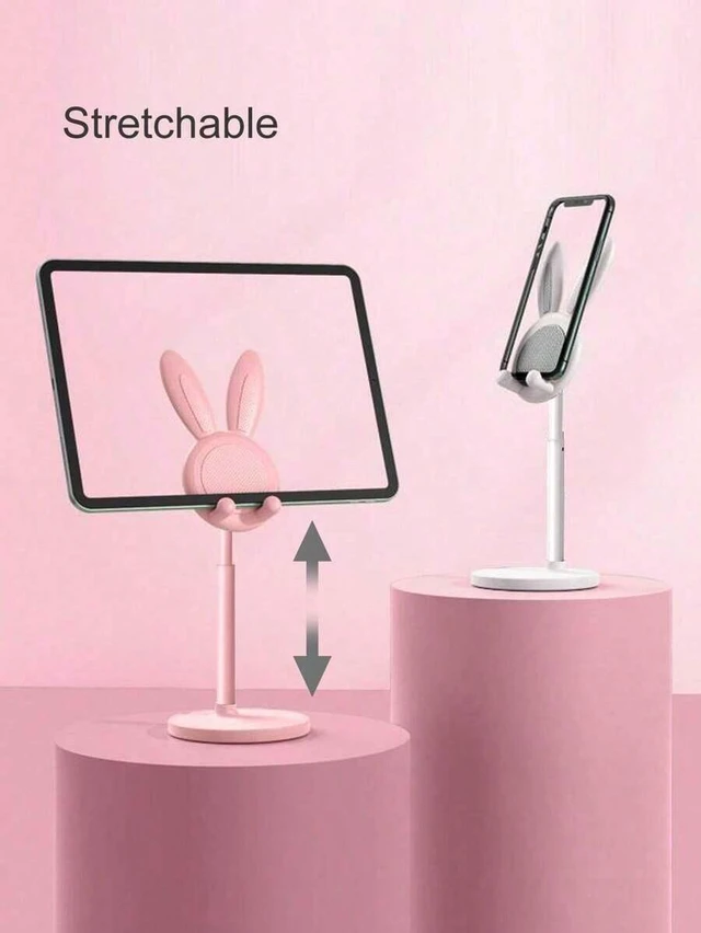 Alt view image 7 of 7 - Bks Bunny Phone Stand Adjustable Holder For Desk Tablet Use Cute Design