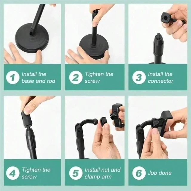 Alt view image 5 of 7 - Bks Adjustable Multi-Function Phone Stand, Telescopic Portable Live Streaming Holder