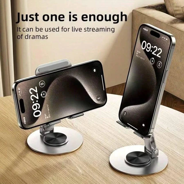 Alt view image 5 of 6 - Bks 360 Degree Rotatable Aluminum Phone Stand, Portable Foldable Desktop Holder for Smartphones Tablets