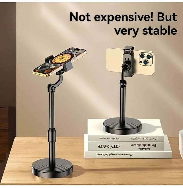 Main image of Bks Adjustable Mobile Phone Live Broadcast Stand Portable Desktop Camera Holder Weighted Base Universal for iPhone Android