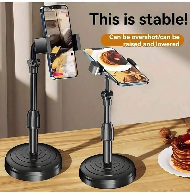 Alt view image 2 of 7 - Bks Adjustable Mobile Phone Live Broadcast Stand Portable Desktop Camera Holder Weighted Base Universal for iPhone Android