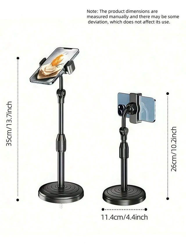 Alt view image 3 of 7 - Bks Adjustable Mobile Phone Live Broadcast Stand Portable Desktop Camera Holder Weighted Base Universal for iPhone Android