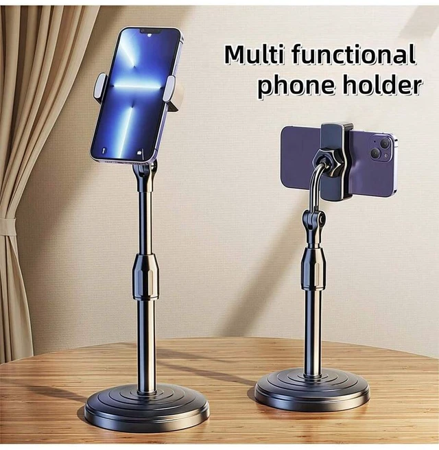 Alt view image 5 of 7 - Bks Adjustable Mobile Phone Live Broadcast Stand Portable Desktop Camera Holder Weighted Base Universal for iPhone Android