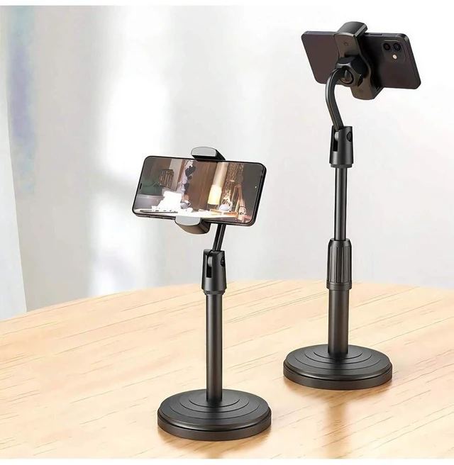 Alt view image 6 of 7 - Bks Adjustable Mobile Phone Live Broadcast Stand Portable Desktop Camera Holder Weighted Base Universal for iPhone Android