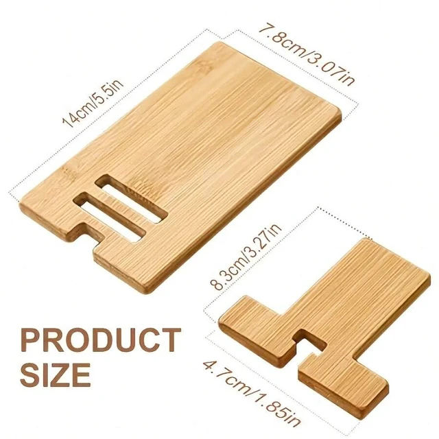 Alt view image 5 of 7 - Bks Adjustable Bamboo & Wood Phone Stand, Multi-Angle Desktop Holder for Home Office Bedside Viewing