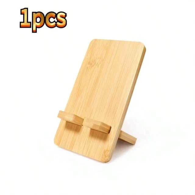 Alt view image 6 of 7 - Bks Adjustable Bamboo & Wood Phone Stand, Multi-Angle Desktop Holder for Home Office Bedside Viewing