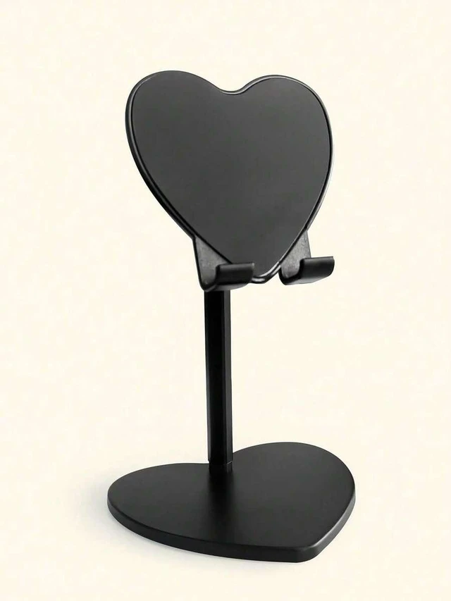 Main image of Bks Heart Shaped Desktop Phone Stand Holder Universal for iPhone Android Cute Cellphone Mount Romantic Couple Gift Home Office Desk Accessories