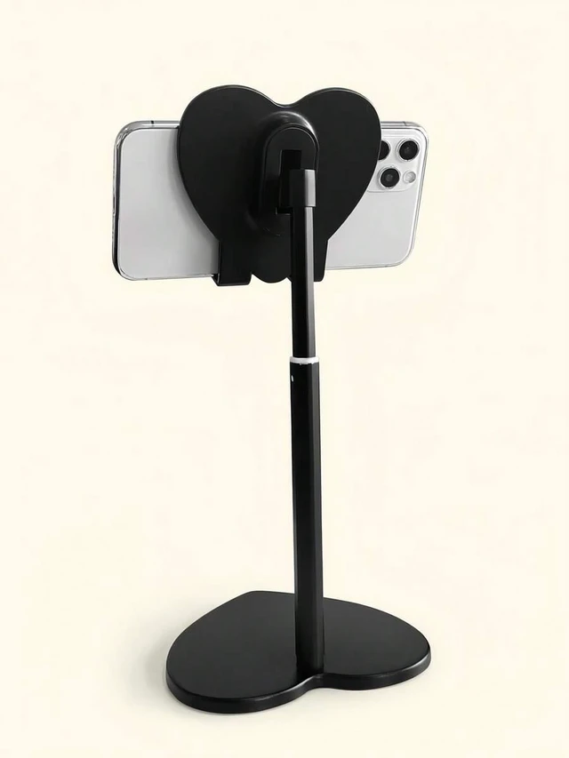 Alt view image 6 of 7 - Bks Heart Shaped Desktop Phone Stand Holder Universal for iPhone Android Cute Cellphone Mount Romantic Couple Gift Home Office Desk Accessories