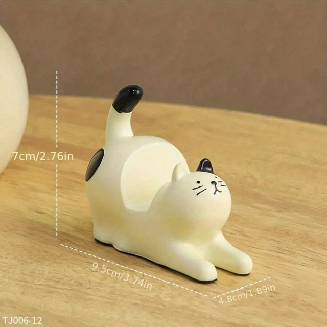 Alt view image 5 of 7 - Bks Cute Cat Shaped Phone Stand Adjustable Desktop Holder Stable Anti-Slip Base For Video Calls Streaming Social Media Home Office Study Desk Nightstand