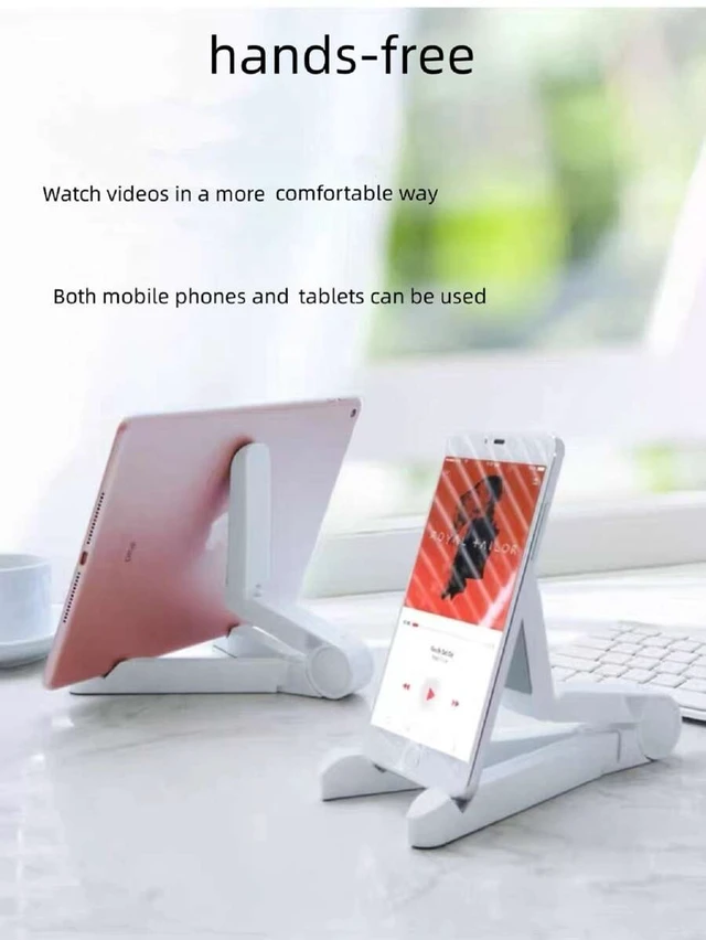 Alt view image 2 of 6 - Bks Universal Foldable Portable Stand For Tablets And Smartphones Compatible With iPhone Android Phone Gift For Birthday Family Friends