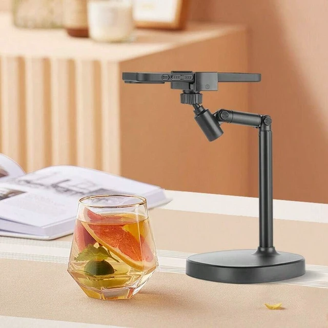 Alt view image 4 of 7 - Bks Adjustable Cantilever Articulated Arm Mobile Phone Stand Universal 360 Rotating Flexible Heavy-Duty ABS Base Desktop Holder For Live Streaming Video Recording Compatible With iPhone Android