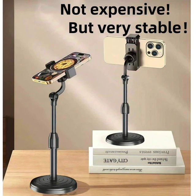 Alt view image 2 of 7 - Bks Adjustable Height Multi-Angle ABS Smartphone Stand - Waterproof Tripod Base, Secure Grip, Compatible With IPhone & Android Phones