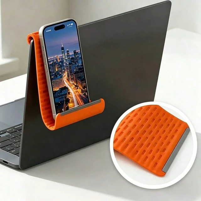 Alt view image 2 of 5 - Bks Mobile Phone Stand, Silicone Desktop Tablet Laptop Holder, Creative Flexible Foldable Deformable Lazy Stand, Travel Accessories