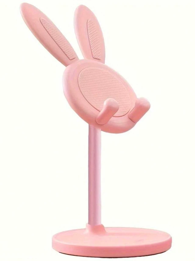 Main image of Bks Cute Red Rabbit Desktop Phone Stand Adjustable Height Angle Non-Slip Holder For Smartphones Tablets Aesthetic Room Decor