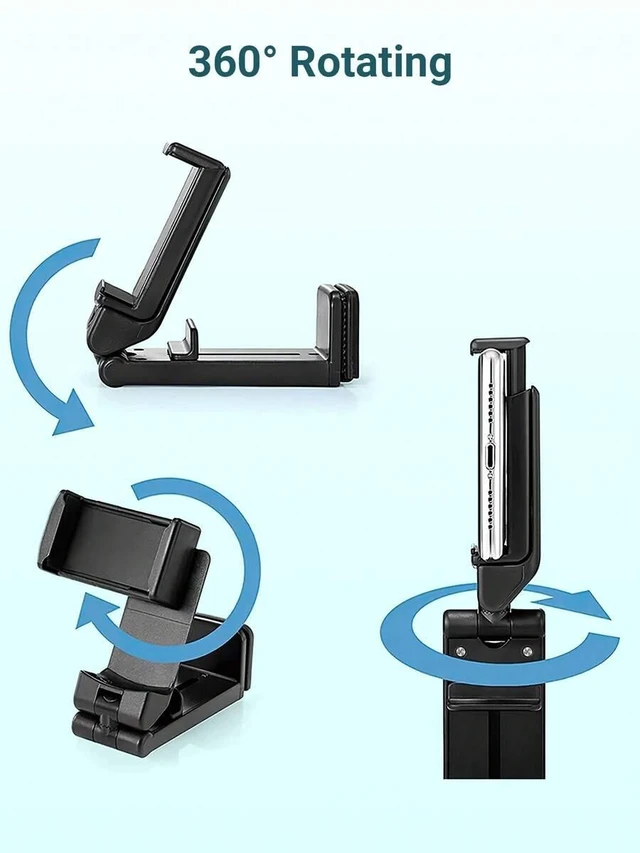 Alt view image 3 of 6 - Bks Foldable Cell Phone Stand Adjustable Multi-Angle Desktop Holder Universal Hands-Free Cradle For All Phones Tablets Smartphones