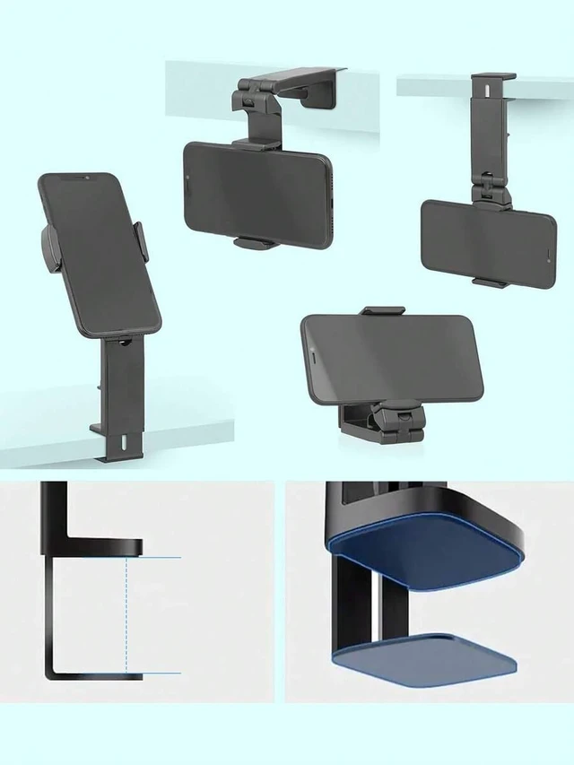 Alt view image 6 of 6 - Bks Foldable Cell Phone Stand Adjustable Multi-Angle Desktop Holder Universal Hands-Free Cradle For All Phones Tablets Smartphones
