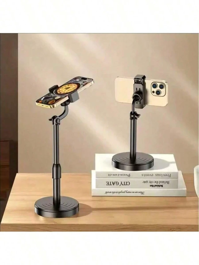 Alt view image 4 of 7 - Bks Desktop Phone Holder, 360° Rotatable & Retractable Lazy Stand, Adjustable Live Streaming Bracket For IPhone Samsung Xiaomi
