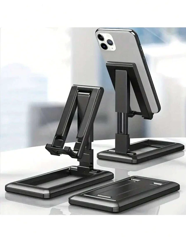 Main image of Bks Slouchy Folding Phone Stand Height Adjustable Deformable Desktop Holder Compatible With iPhone Android Tablet