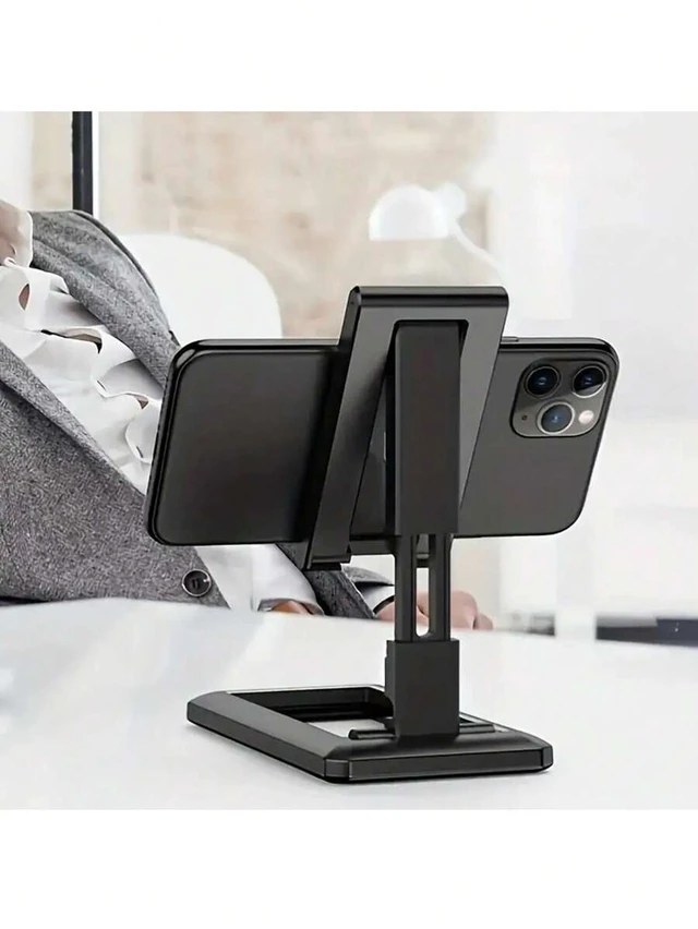 Alt view image 4 of 7 - Bks Slouchy Folding Phone Stand Height Adjustable Deformable Desktop Holder Compatible With iPhone Android Tablet