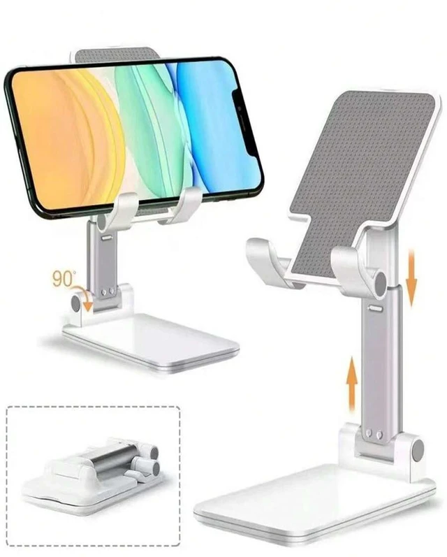 Alt view image 2 of 7 - Bks Adjustable Desktop Phone Stand Rotatable Dual-Fold Holder Compatible With iPhone 17 16 15 Pro Max 14 All Smartphones Mother's Day Gift
