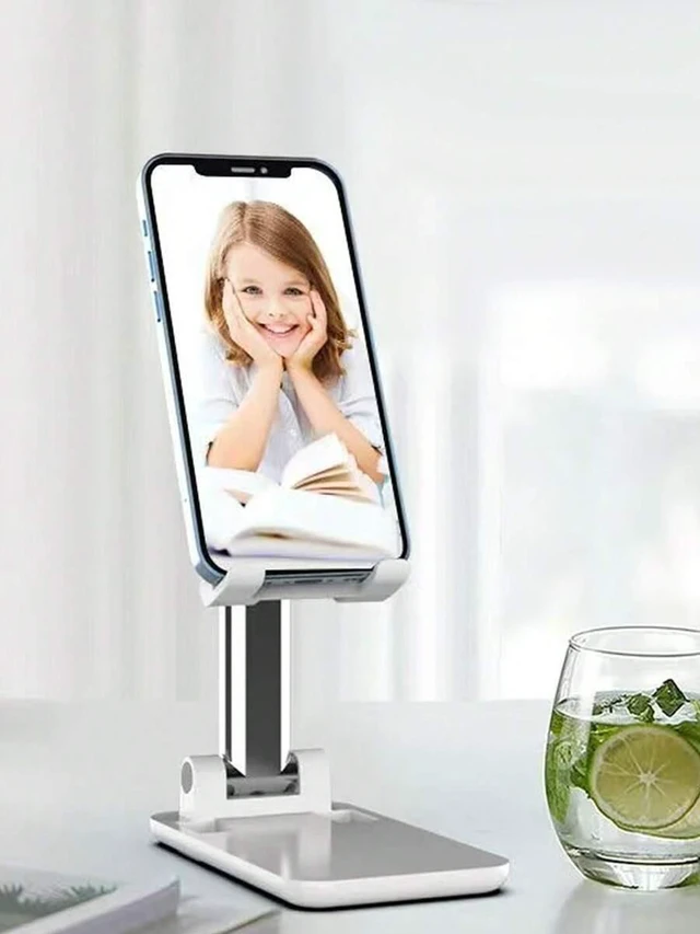 Alt view image 4 of 7 - Bks Adjustable Desktop Phone Stand Rotatable Dual-Fold Holder Compatible With iPhone 17 16 15 Pro Max 14 All Smartphones Mother's Day Gift