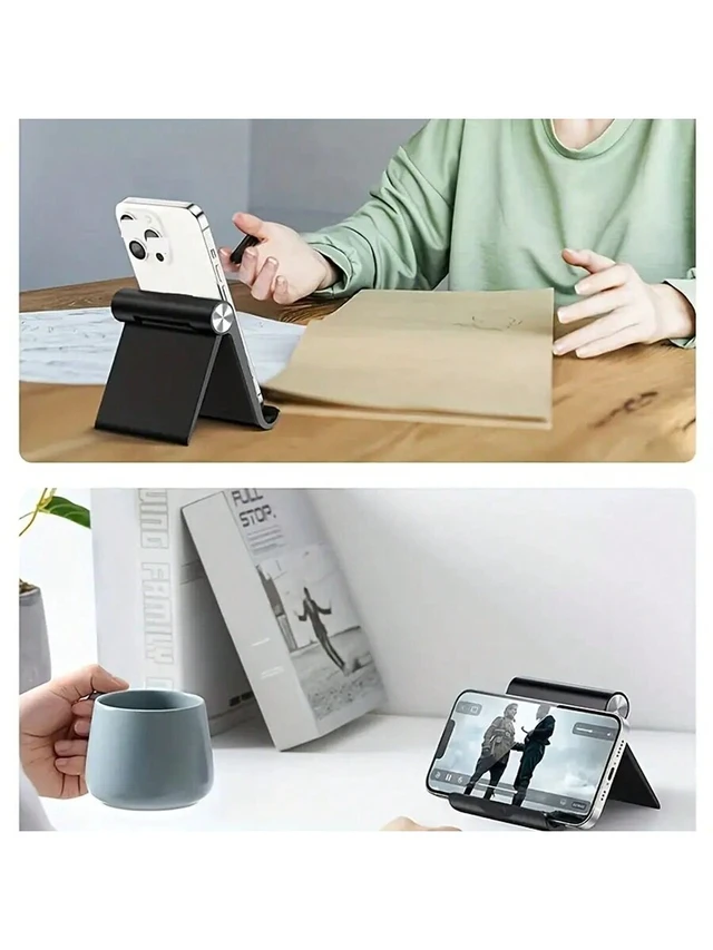 Alt view image 3 of 7 - Bks Plastic Creative Folding Phone Stand Desktop Tablet Holder Support Frame for Mobile Devices